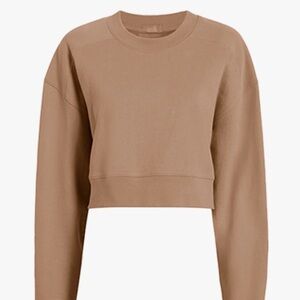 nuuds Tan/Cinnamon Cropped Crewneck Sweatshirt